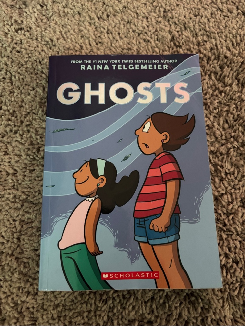Scholastic Blue and Purple "Ghosts" Illustrated Graphic Novel